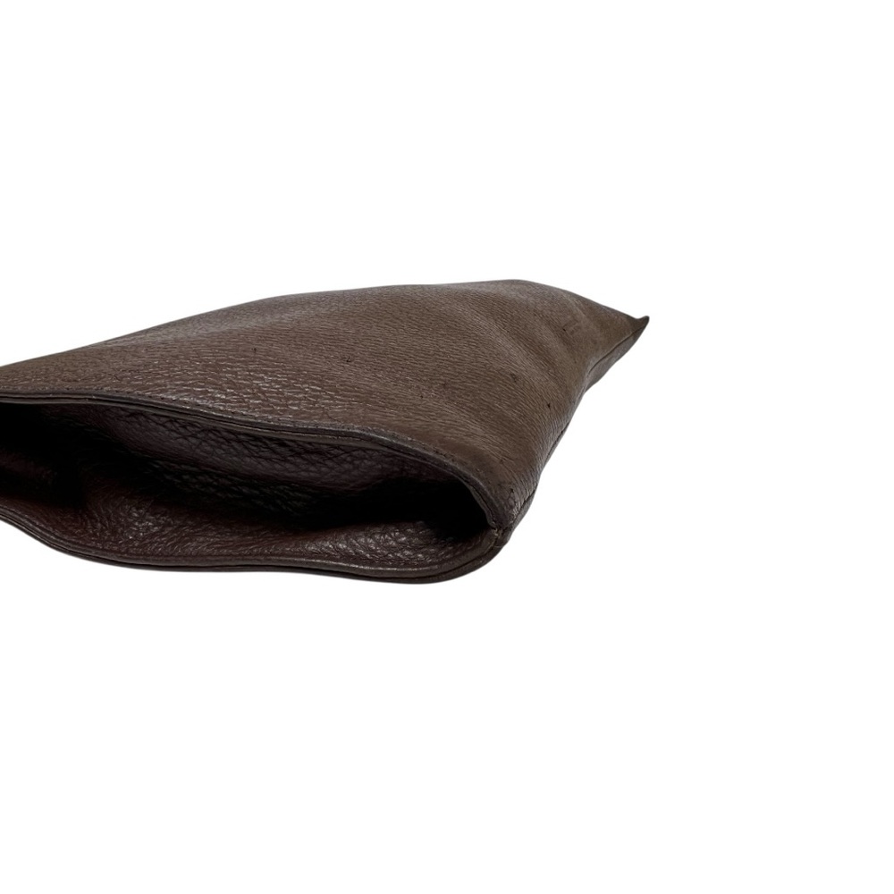 Authentic Bottega Veneta Pebbled Brown Leather Zip Pouch, Clutch - Picture 5 of 14